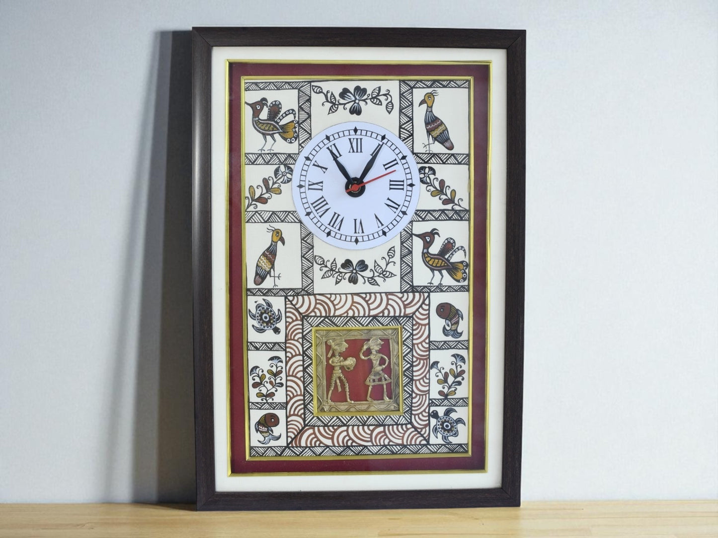 Dokra frame with clock for Wall Hanging, Decor, and also for Memento