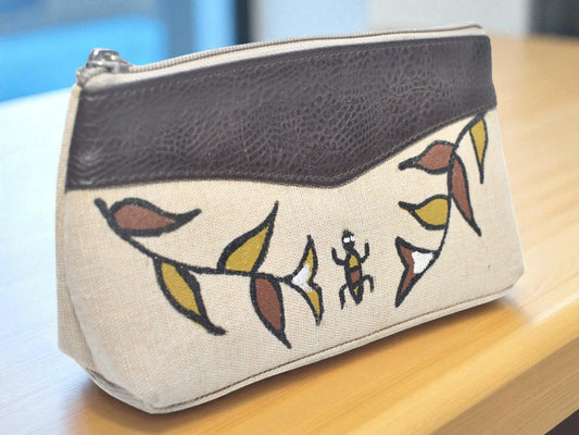 Jute Pouch for Women with Sohrai Painting