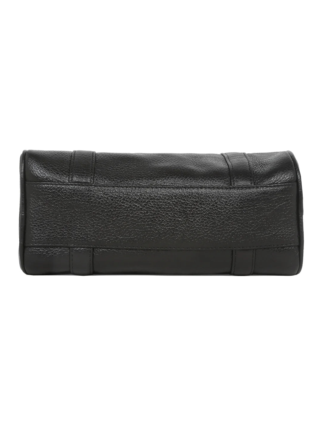 Women Black Texture Leather Structured Bag