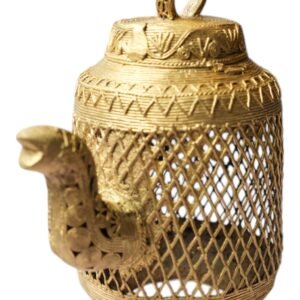 Handcrafted Dokra Metal Tea Kettle / Decorative Pot